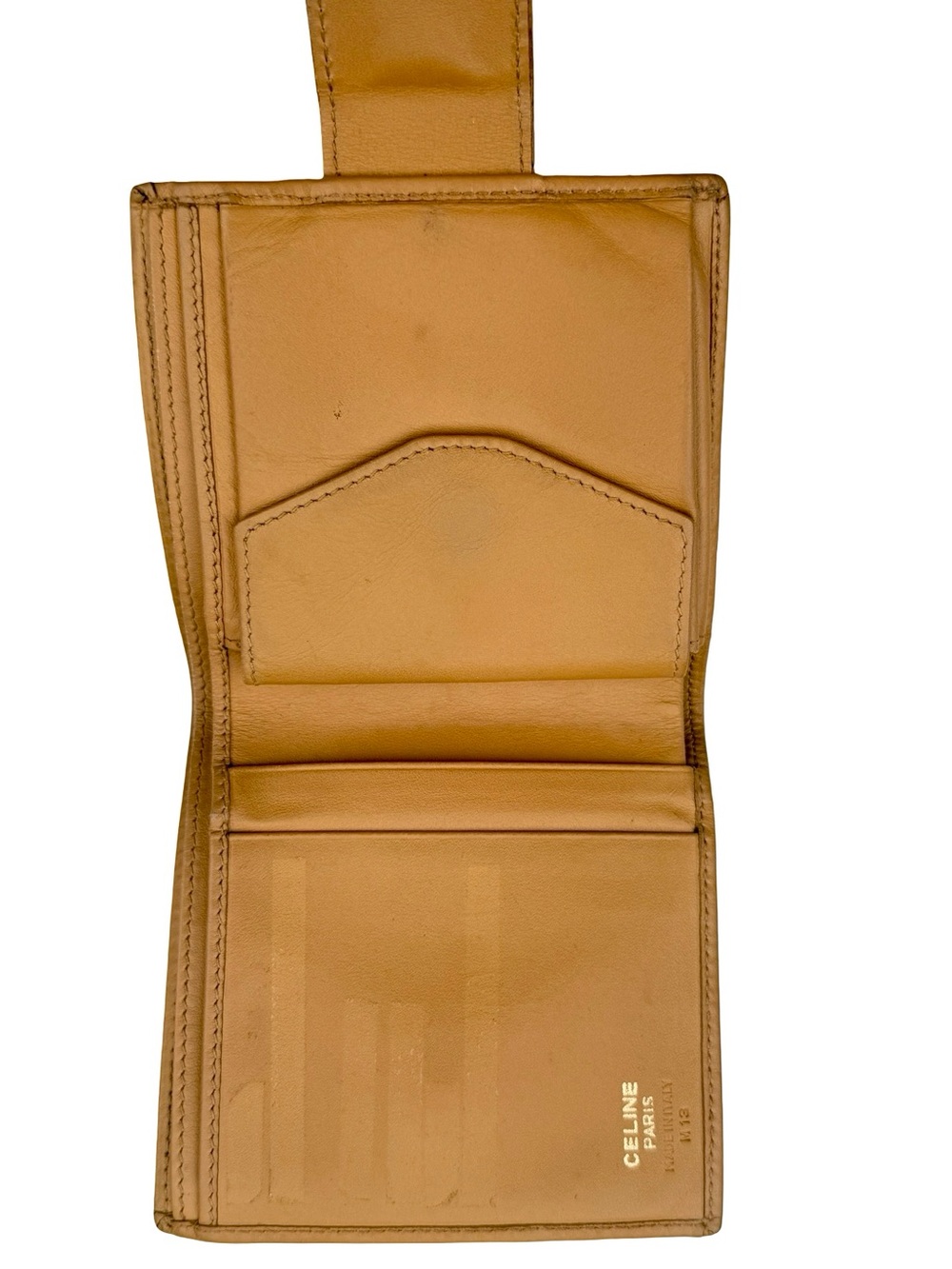 CelineTan Leather Bifold Wallet with Snap Closure - Picture 12 of 15